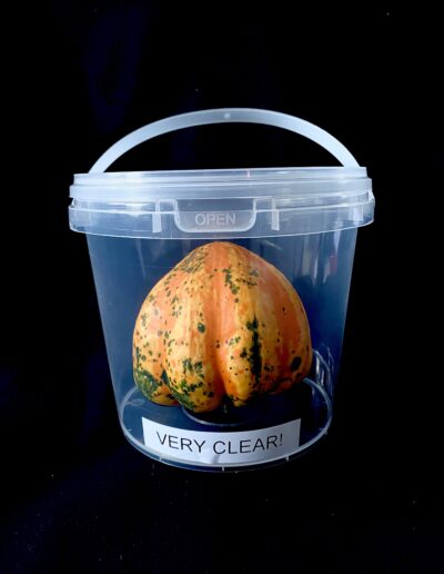 clear plastic buckets for showman