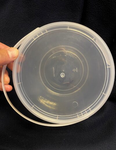 clear plastic buckets